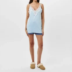 Bluebella Chemise V-Neck Mini Slip Dress in Blue