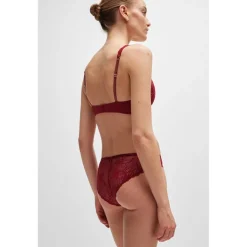 Boss Bianca Floral Patterned Thong in Red