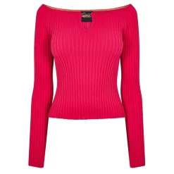 Boss Boat Neck Slim Fit Sweater in Pink