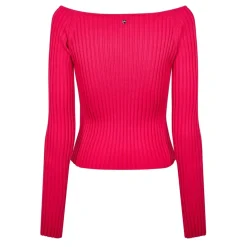 Boss Boat Neck Slim Fit Sweater in Pink