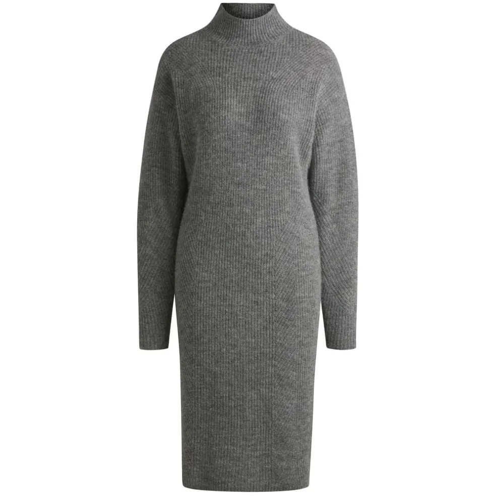 Boss C_Fagdassy Long Sleeve Relaxed-Fit Dress in Silver