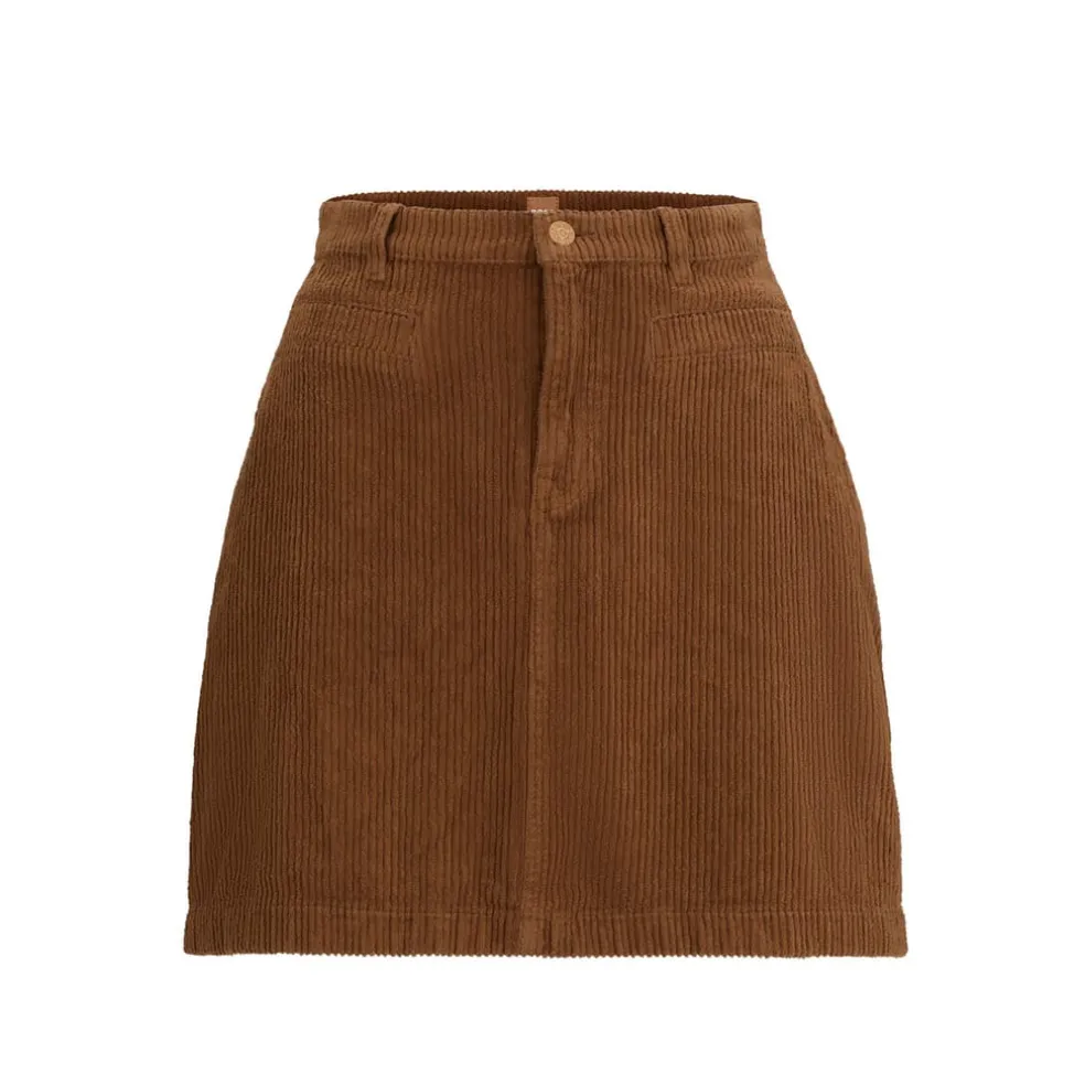 Boss C Vrecord-D A-Line Skirt in Rust