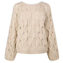 Boss Crew Neck Relaxed Fit Sweater in Beige