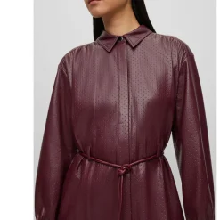 Boss Dibanora10 Belted Shirt Dress in Red