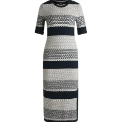 Boss Etanah Structured-Stripe Dress in Tortoiseshell