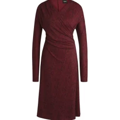 Boss Ettita Allover Print Wrap-Front Dress in Red