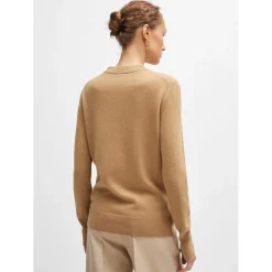 Boss Formenas Regular-Fit Cashmere Sweater in Beige