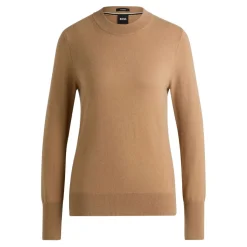 Boss Formenas Regular-Fit Cashmere Sweater in Beige