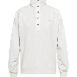 Boss Funnel Neck Relaxed Fit Long Sleeve Sweatshirt in White