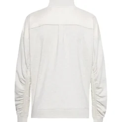 Boss Funnel Neck Relaxed Fit Long Sleeve Sweatshirt in White