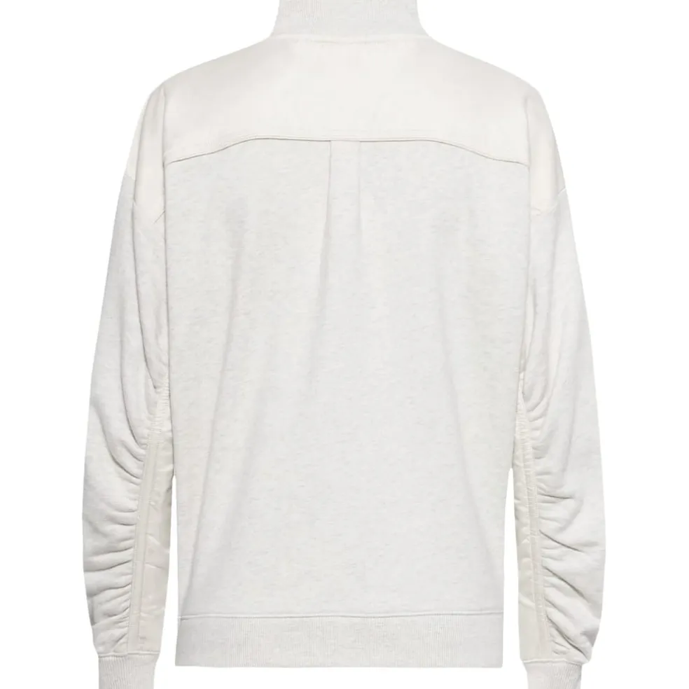 Boss Funnel Neck Relaxed Fit Long Sleeve Sweatshirt in White