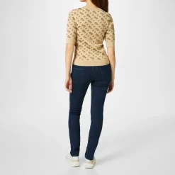 Boss Furkini Crew Neck Regular Fit Sweater in Beige