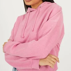 Brave Soul Cropped Hoodie in Pink