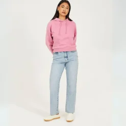 Brave Soul Cropped Hoodie in Pink