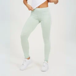 Brave Soul Leggings With Stripe Detail in Green