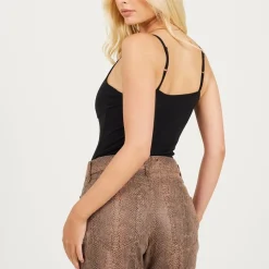 Brave Soul Vest Bodysuit in Black