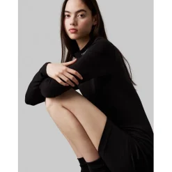 Calvin Klein Jeans Elastic Milano Dress in Black