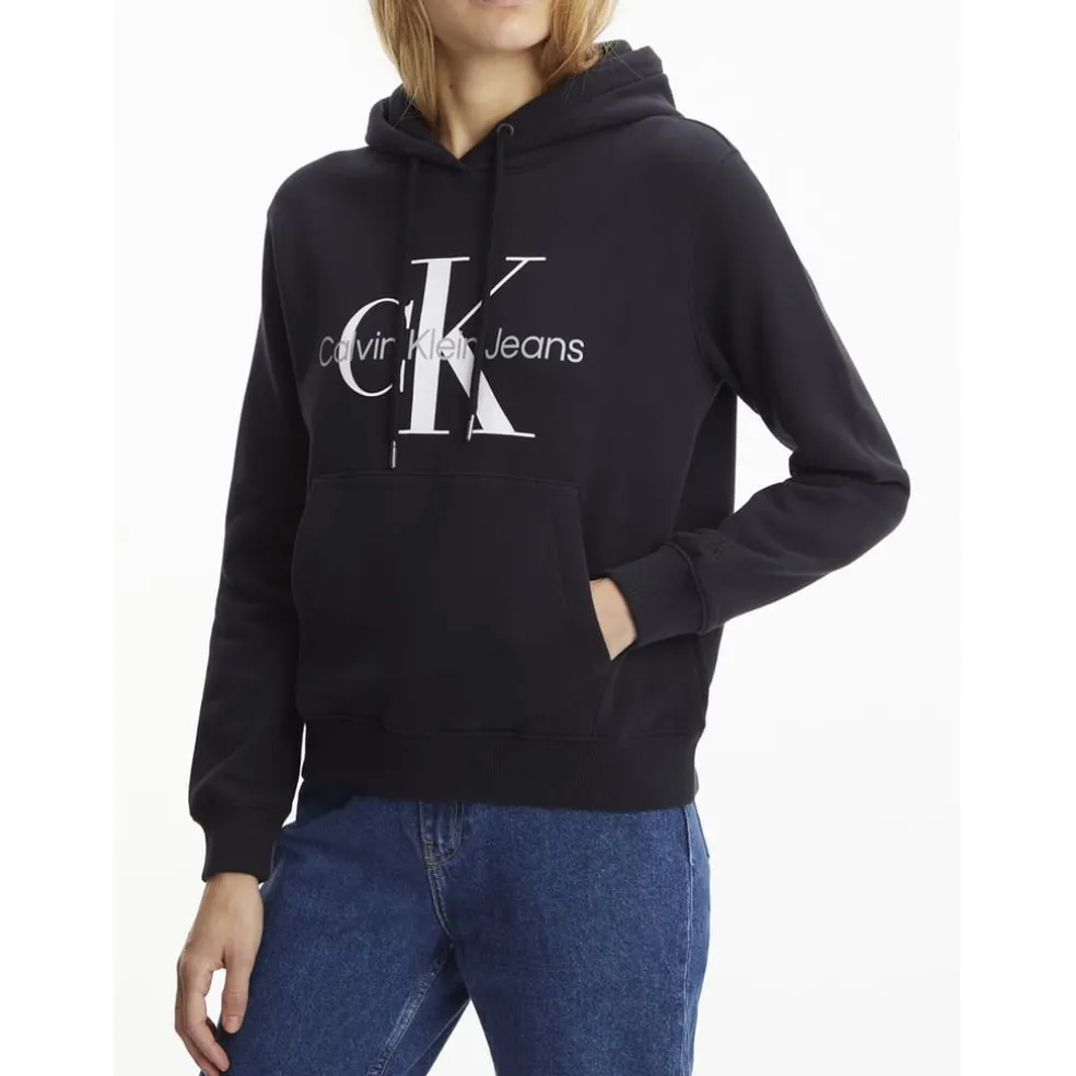 Calvin Klein Jeans Monogram Logo Hoodie in Black