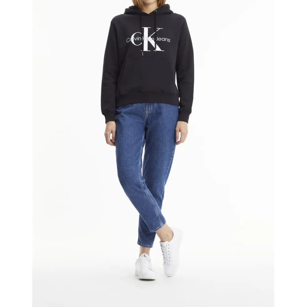 Calvin Klein Jeans Monogram Logo Hoodie in Black