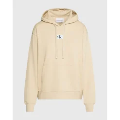 Calvin Klein Jeans Oversize Fit Hooded Sweatshirt in Beige