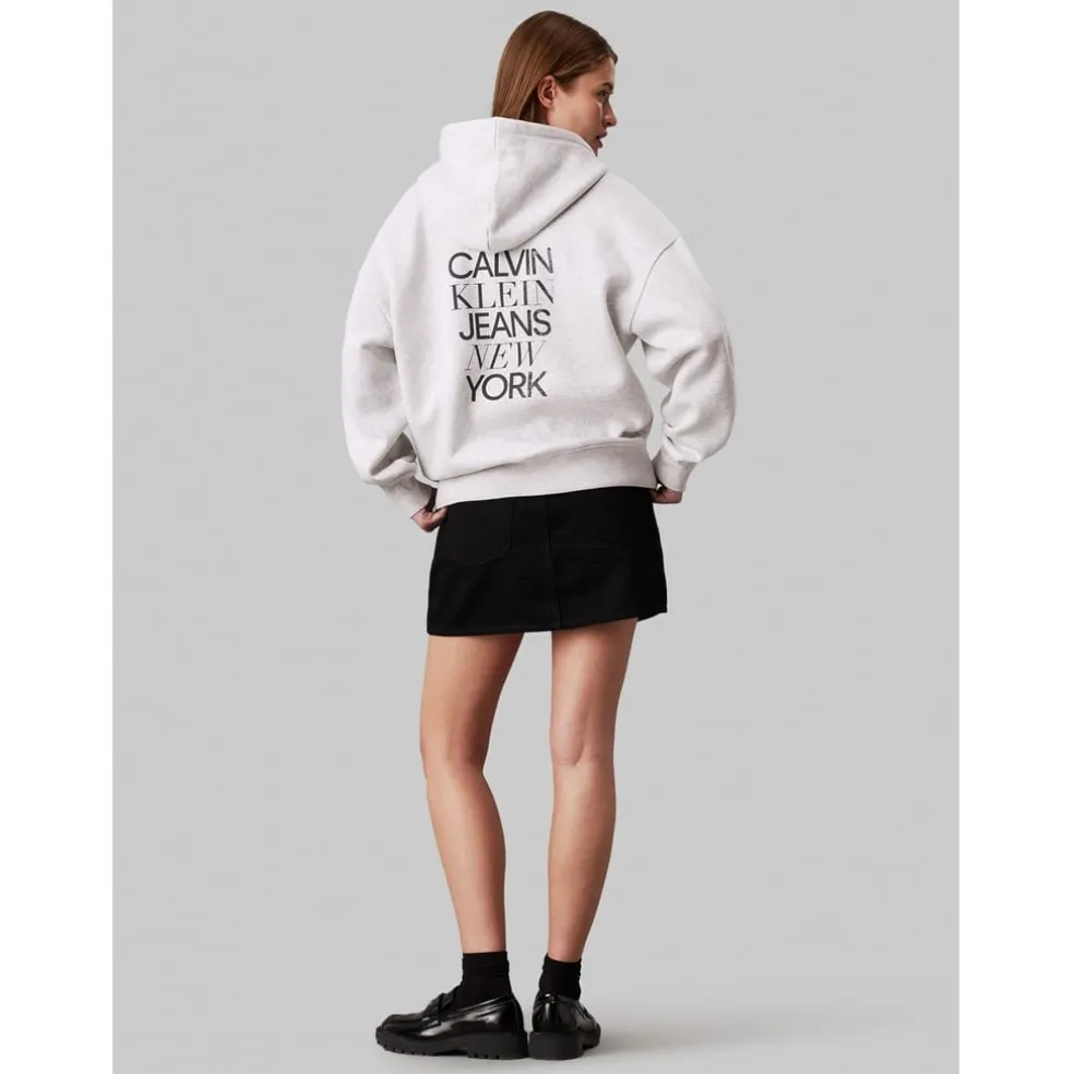 Calvin Klein Jeans Relaxed Hoodie in Grey