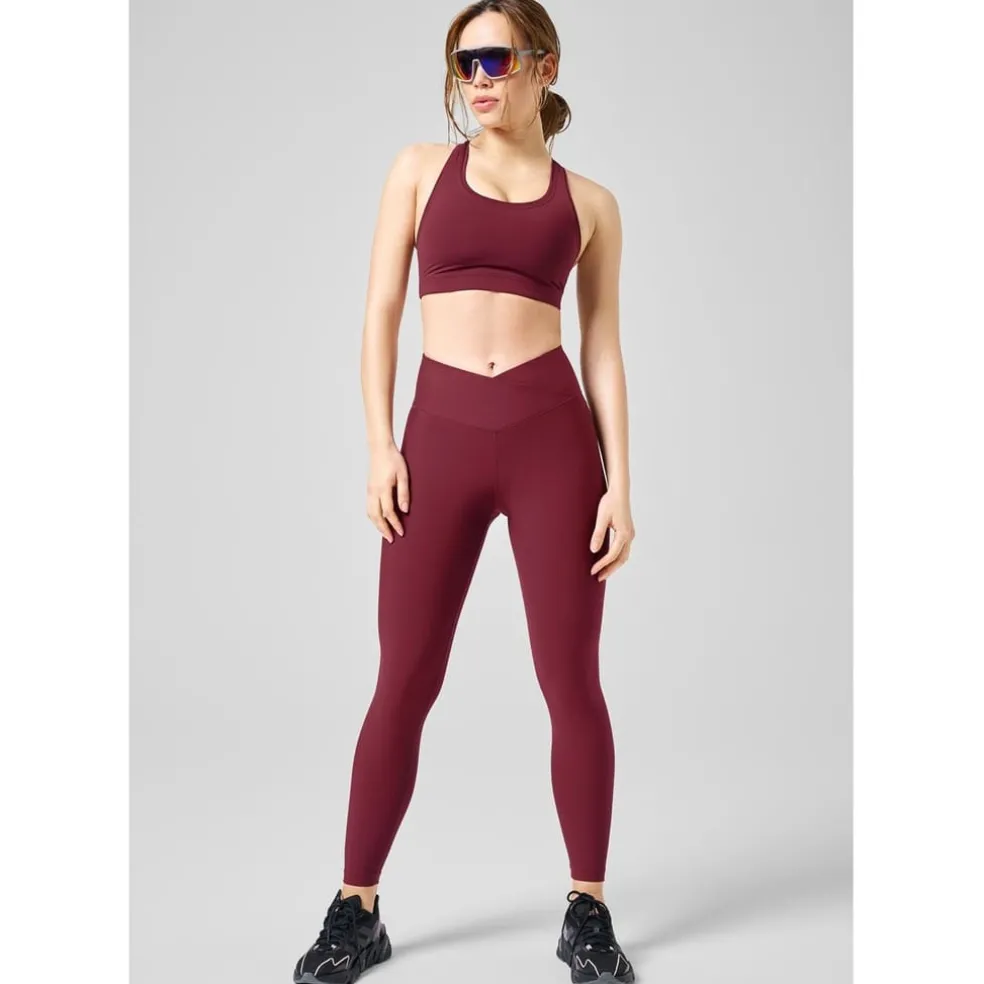 Casall Overlap Tight Athletic Pants in Red
