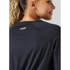 Casall Regular Fit Crew Neck Long Sleeve T-Shirt in Black