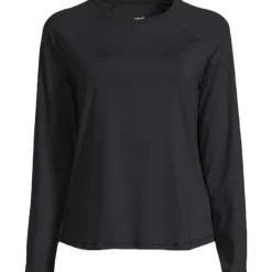 Casall Regular Fit Crew Neck Long Sleeve T-Shirt in Black