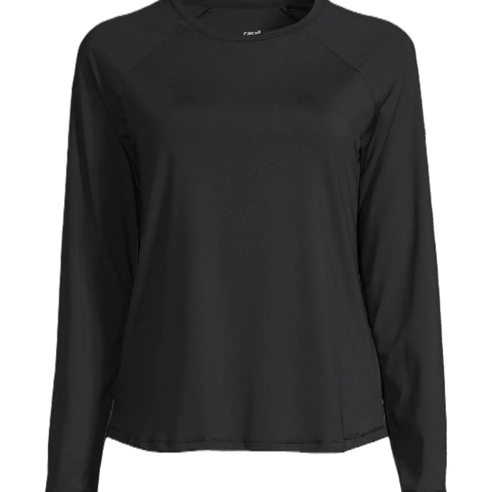 Casall Regular Fit Crew Neck Long Sleeve T-Shirt in Black