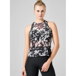 Casall Sheer Crew Neck Regular Fit Tank in Black