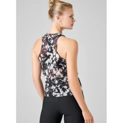 Casall Sheer Crew Neck Regular Fit Tank in Black