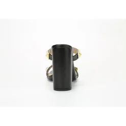 Chic Heel Studd Sndl in Black
