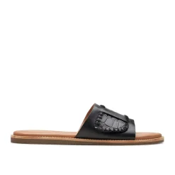 Clarks Maritime Slides in Black