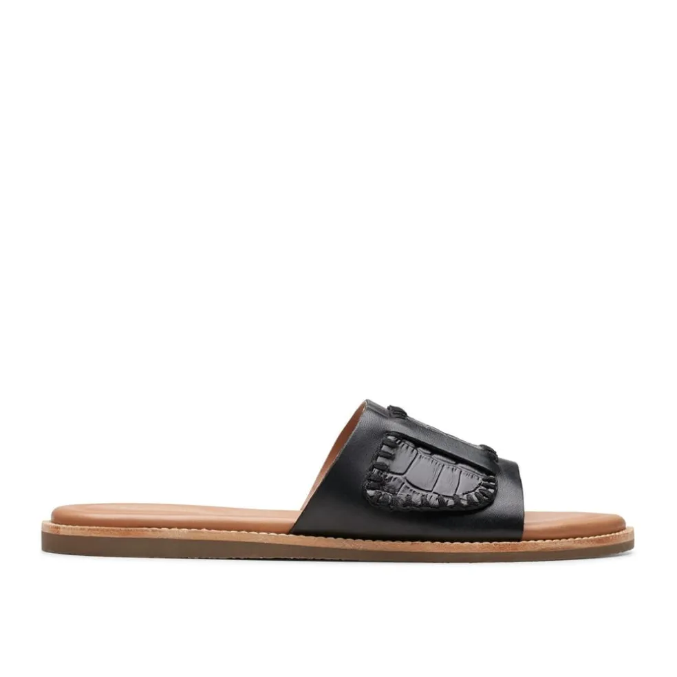 Clarks Maritime Slides in Black