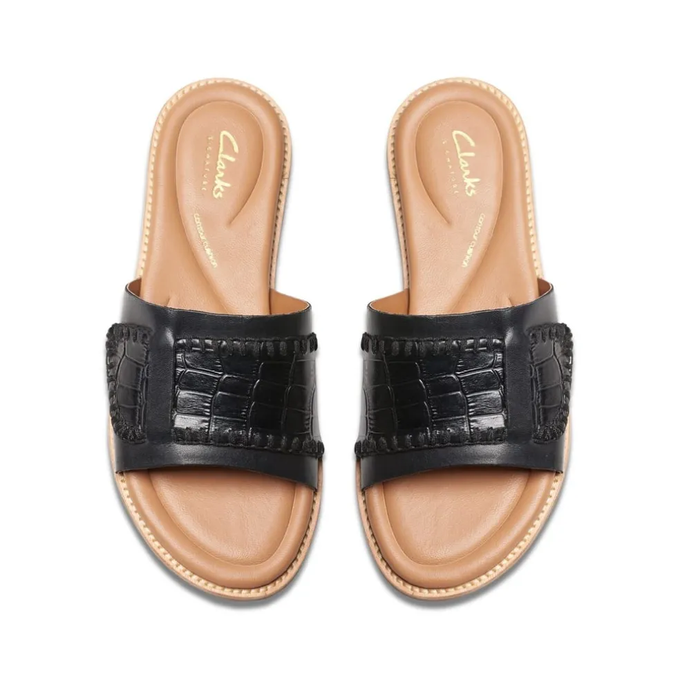 Clarks Maritime Slides in Black