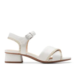 Clarks Serina35 Block Heel Sandals in Cream