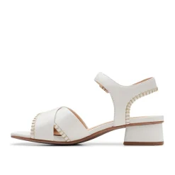 Clarks Serina35 Block Heel Sandals in Cream