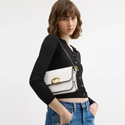 Coach Cross Body Handbag with Detachable Strap in White