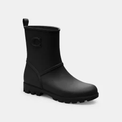 Coach Rain Boots with Block Heel in Black
