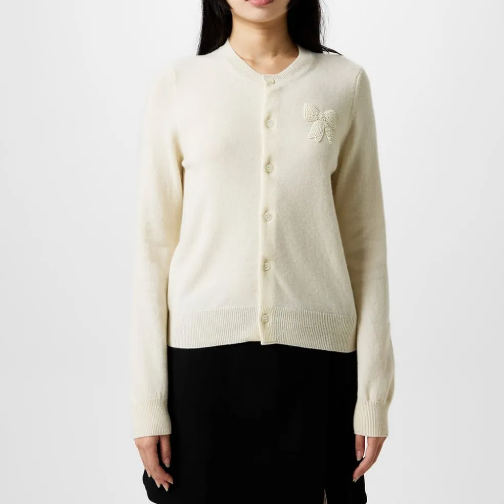 Comme des Garcons Girl Bow Cardigan in Cream