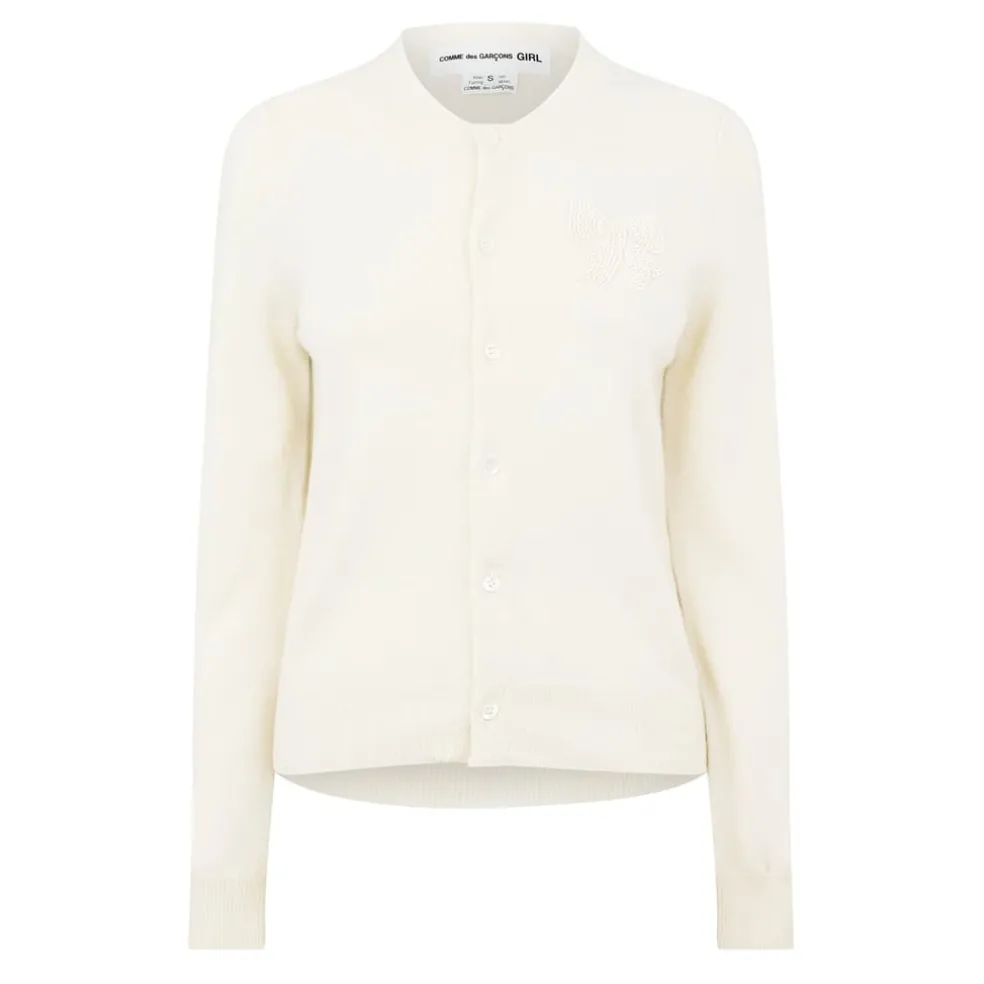 Comme des Garcons Girl Bow Cardigan in Cream