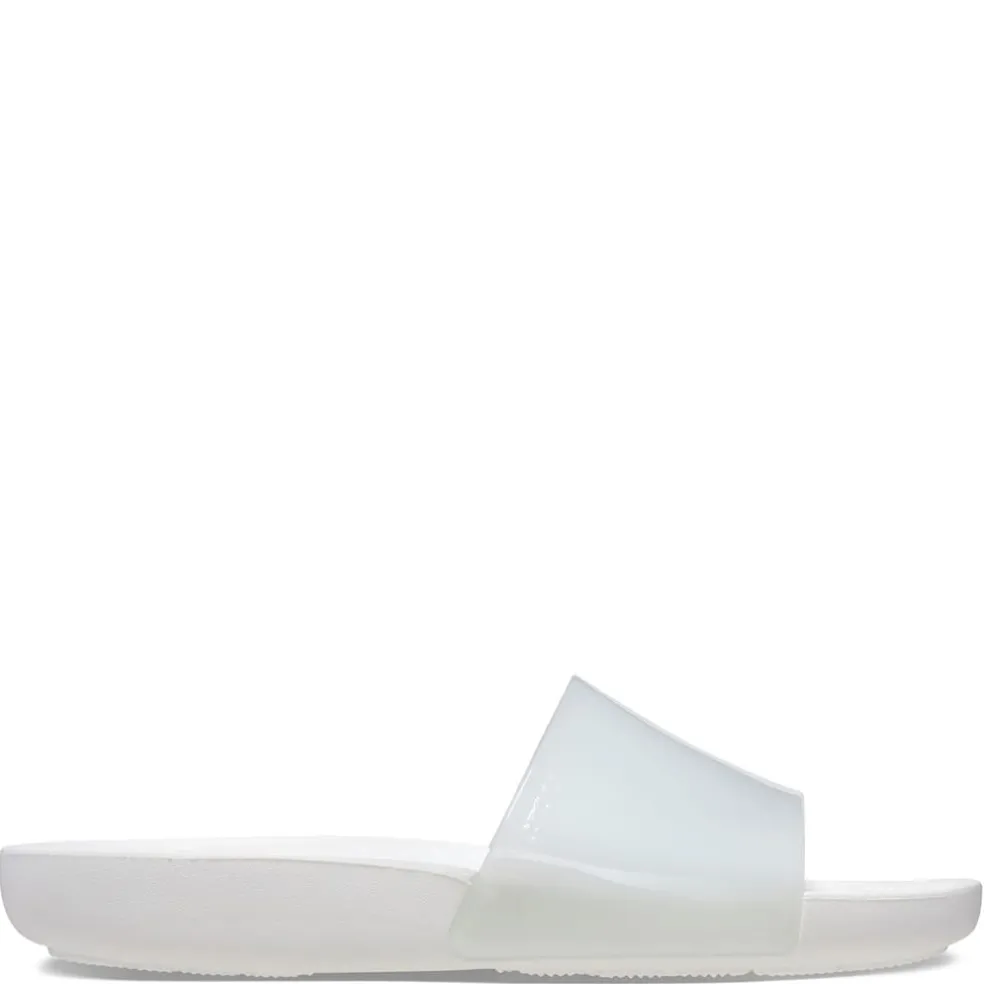 Crocs Glossy Slides Sandals in White