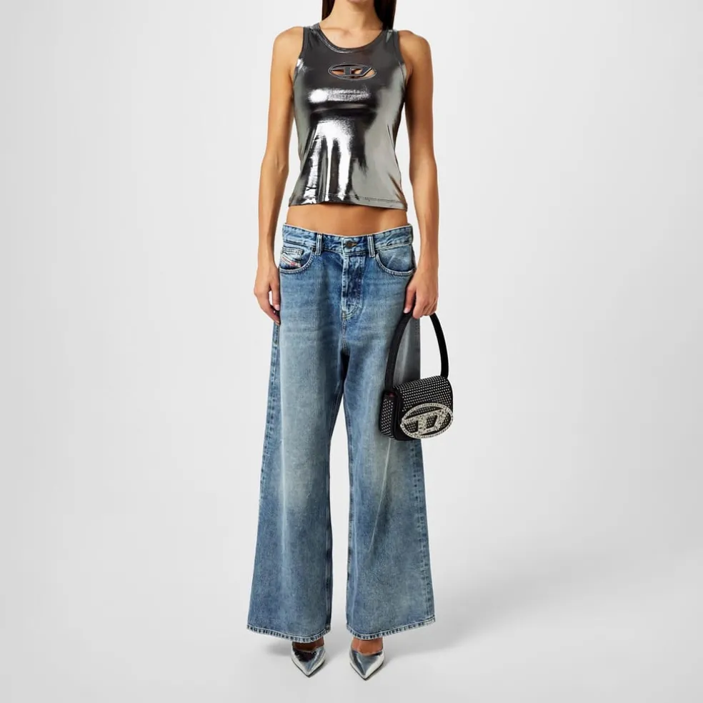 Diesel D Sire Wide Leg Jeans in Blue