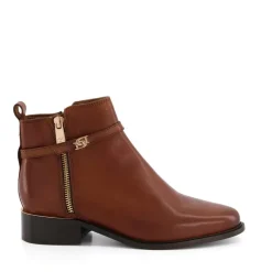 Dune London Buckle Trim Ankle Boots in Brown