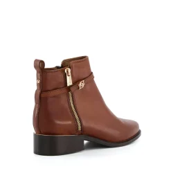 Dune London Buckle Trim Ankle Boots in Brown