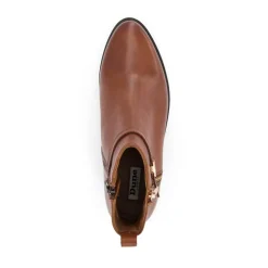 Dune London Buckle Trim Ankle Boots in Brown