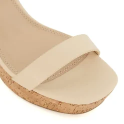 Dune London Jarell Platform Sandals in Ecru