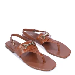 Dune London Langley Toe Post Snaffle Sandals in Tan