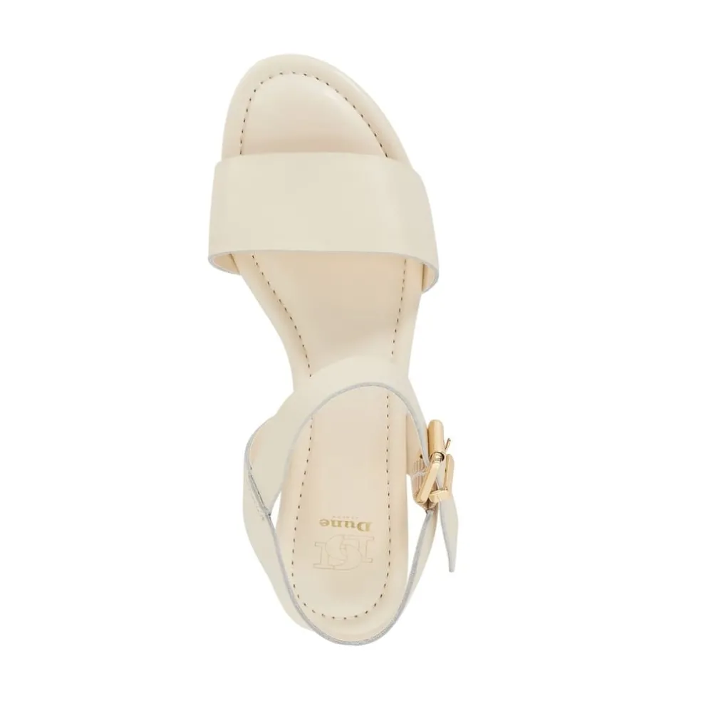 Dune London Leather Flatform Slide Sandals in Neutral
