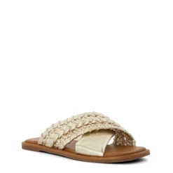 Dune London Leaves Weave Detail Sliders in Gold